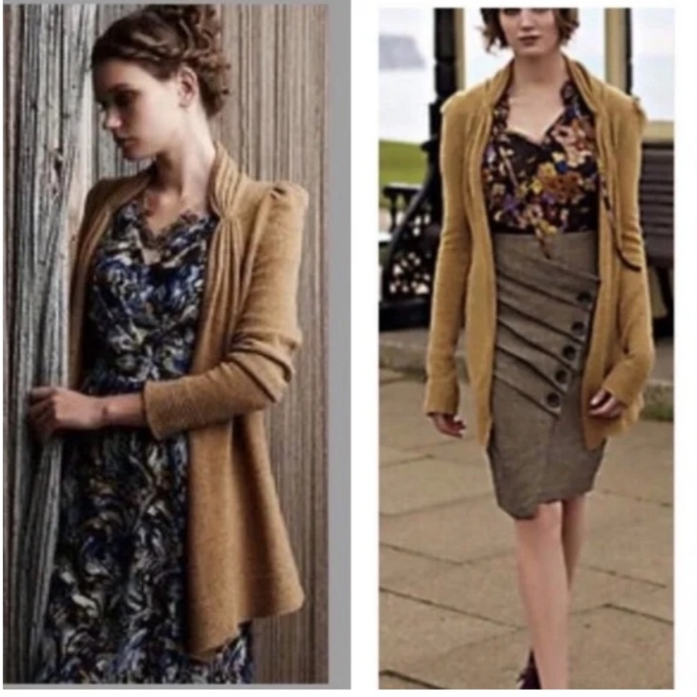 Anthropologie Tan Cardigan Sweater